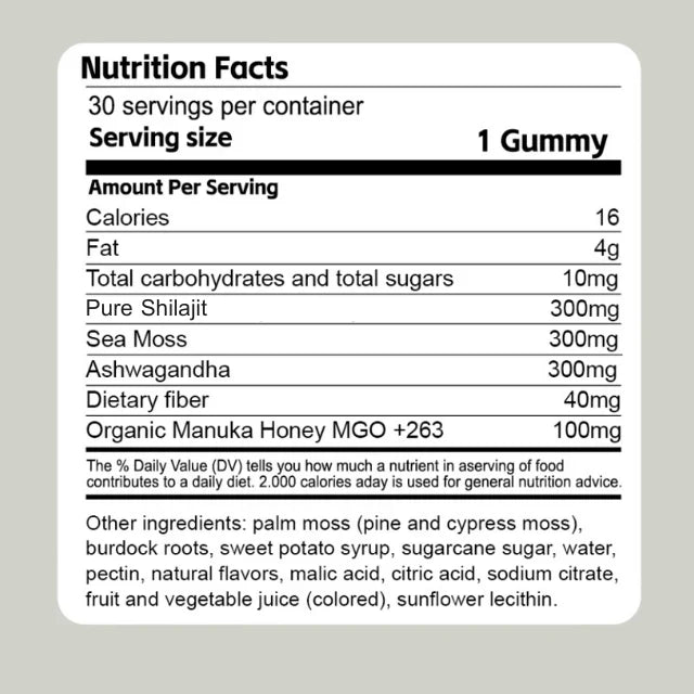 Gummies 3 in 1 : Shilajit - Ashwagandha - Sea Moss