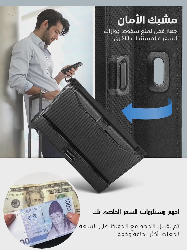 محفظة جواز سفر عملية متعددة الوظائف